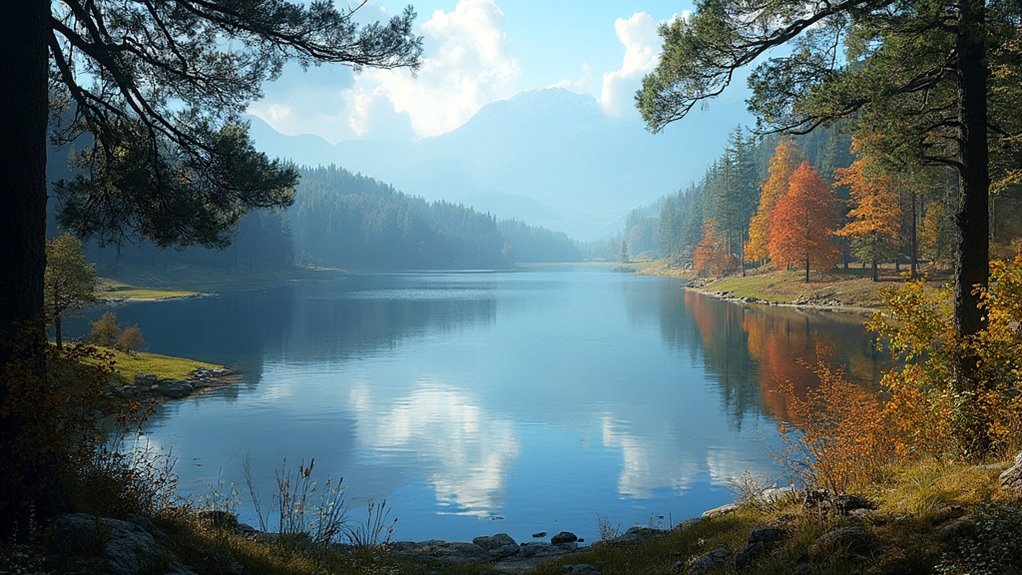 tranquil waterways and reflections